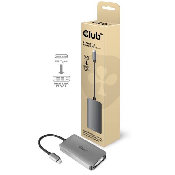 Obrázok pre CLUB3D CAC-1510 adaptér k video kabelům USB C DVI-D Dual link Šedá