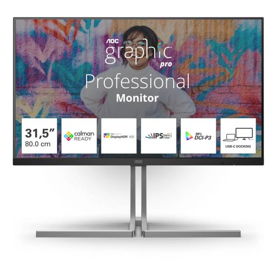 Obrázok pre AOC U3 U32U3CV počítačový monitor 80 cm (31.5") 3840 x 2160 px 4K Ultra HD LCD Černá