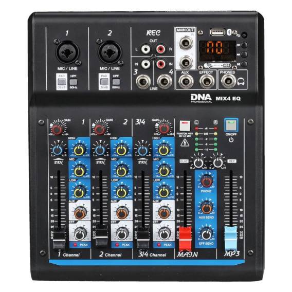 Obrázok pre DNA MIX 4 EQ mikser audio USB MP3 Bluetooth analog