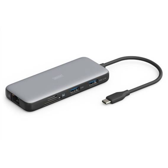 Obrázok pre Digitus DA-70914 dokovací stanice/replikátor portů Kabel USB 3.2 Gen 2 (3.1 Gen 2) Type-C Černá, Šedá