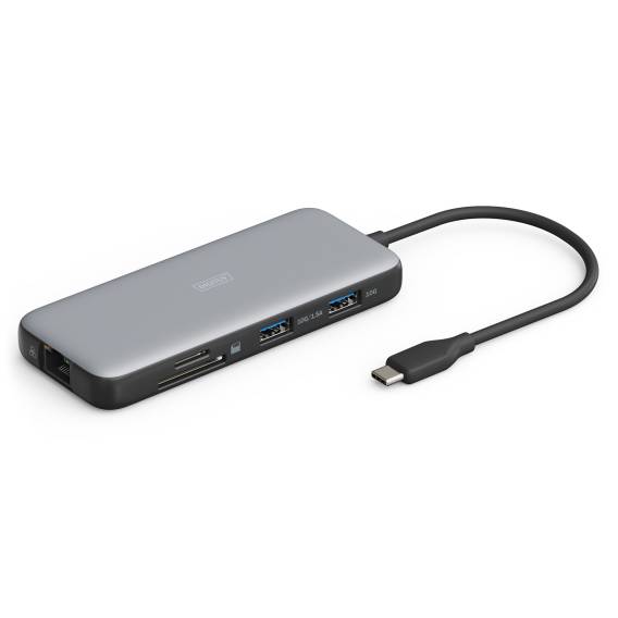 Obrázok pre Digitus DA-70915 dokovací stanice/replikátor portů Kabel USB 3.2 Gen 2 (3.1 Gen 2) Type-C Černá, Šedá