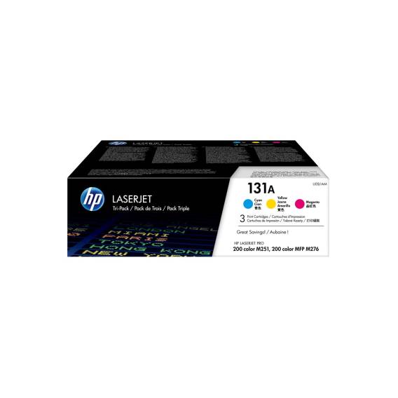 Obrázok pre HP 131A Trojbalení originálních tonerových kazet LaserJet (azurová, purpurová, žlutá)