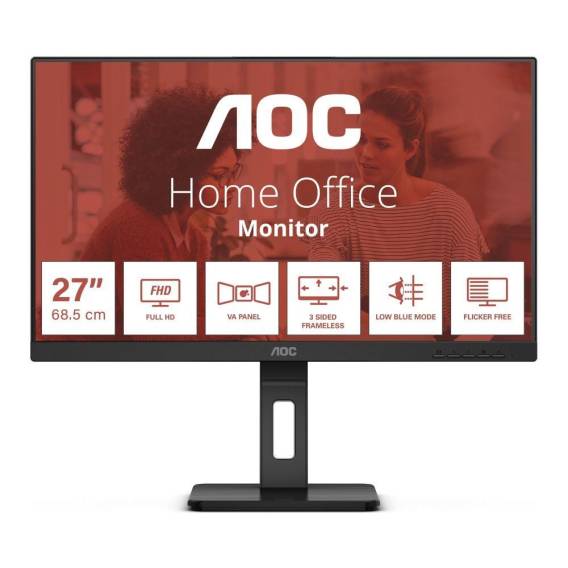 Obrázok pre AOC E3 27E3QAF počítačový monitor 68,6 cm (27") 1920 x 1080 px Full HD LED Černá