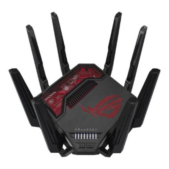 Obrázok pre ASUS ROG Rapture GT-BE19000 wireless router Multi-Gigabit Ethernet Tri-band (2.4 GHz / 5 GHz / 6 GHz) Black, Red