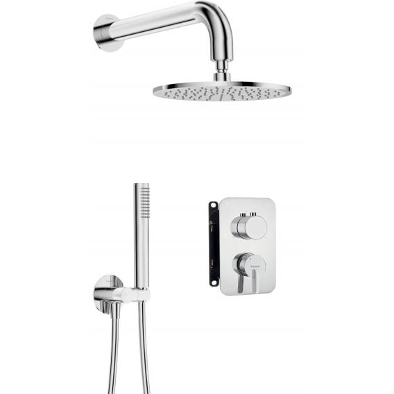 Obrázok pre Concealed shower set with mixer box - with overhead shower