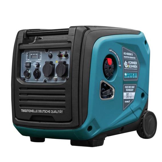 Obrázok pre Könner & Söhnen KS 4000iE S motorové generátory 3500 W 12 l Benzín Černá, Modrozelená