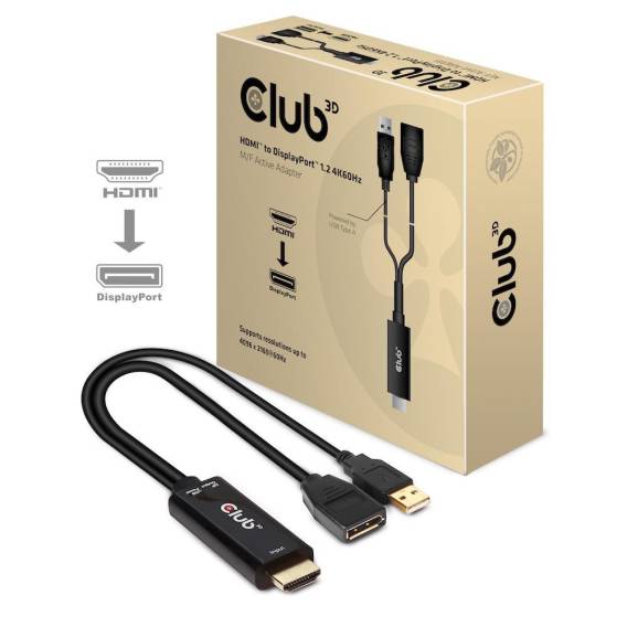 Obrázok pre CLUB3D CAC-1331 adaptér k video kabelům 0,25 m HDMI DisplayPort Černá