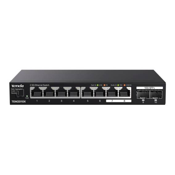 Obrázok pre Tenda TEM2010X síťový přepínač 2.5G Ethernet (100/1000/2500) Desktop Černá