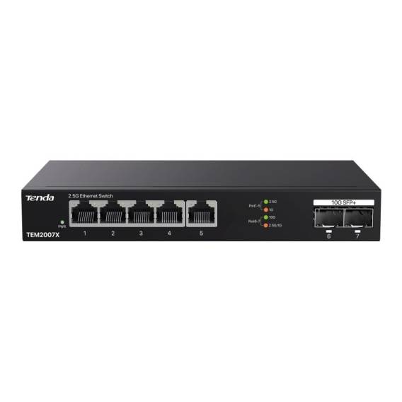 Obrázok pre Tenda TEM2007X síťový přepínač 2.5G Ethernet (100/1000/2500) Desktop Černá