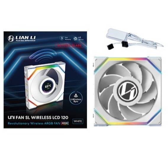 Obrázok pre Lian Li UNI FAN SL Wireless LCD 120 Reverse Blade Počítačová skříň Ventilátor 12 cm Bílá 1 kusů