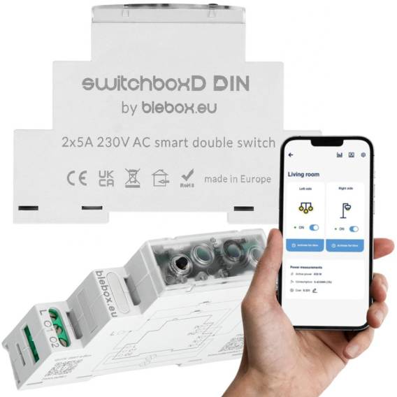 Obrázok pre BLEBOX - switchboxD DIN FOR DIN RAIL MOUNTING