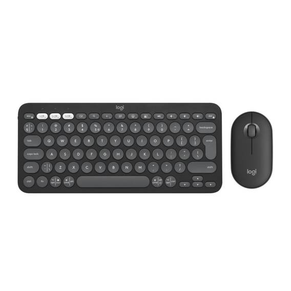 Obrázok pre Logitech Pebble 2 Combo klávesnice Obsahuje myš Univerzální RF bezdrátové + Bluetooth QWERTY US Mezinárodní Grafit