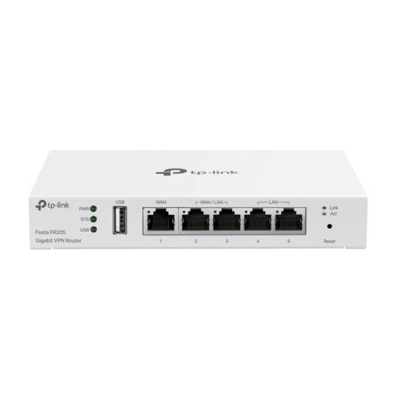 Obrázok pre TP-Link Festa FR205 router zapojený do sítě 10 Gigabit Ethernet, 100 Gigabit Ethernet, Gigabit Ethernet Bílá