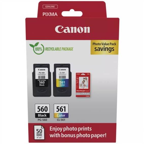 Obrázok pre Canon 3713C008 inkoustová náplň 2 kusů Originální Černá, Azurová, Purpurová, Žlutá
