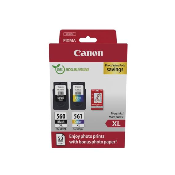 Obrázok pre Canon 3712C008 inkoustová náplň 2 kusů Originální Vysoká (XL) výtěžnost Černá, Azurová, Purpurová, Žlutá