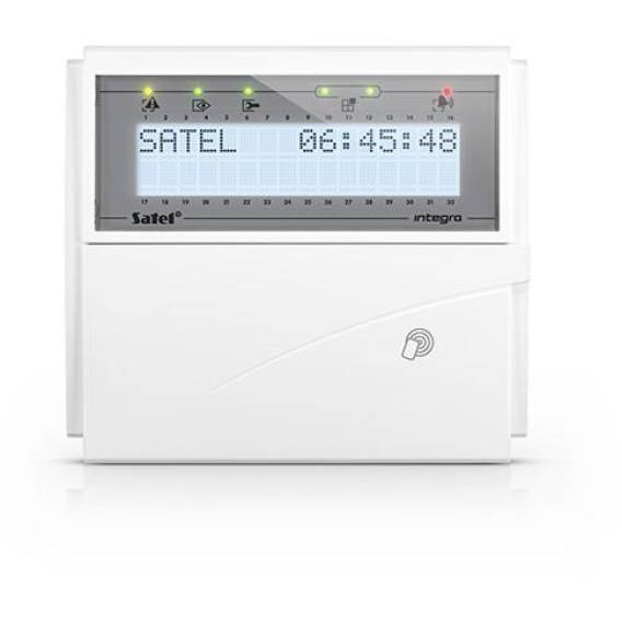 Obrázok pre SATEL LCD keypad (white backlight, 125 kHz proximity card reader) INT-KLCDR-W