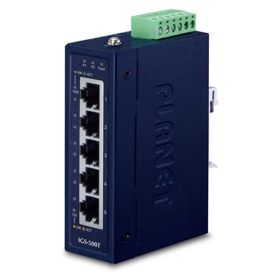 Obrázok pre PLANET IGS-500T síťový přepínač Nespravované Gigabit Ethernet (10/100/1000) Modrá