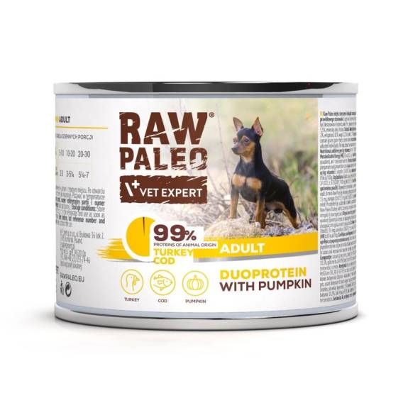 Obrázok pre VETEXPERT Raw Paleo Duoprotein Turkey & Cod Adult - vlhké krmivo pro psy - 200g