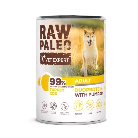Obrázok pre VETEXPERT Raw Paleo Duoprotein Turkey & Cod Adult - vlhké krmivo pro psy - 400g