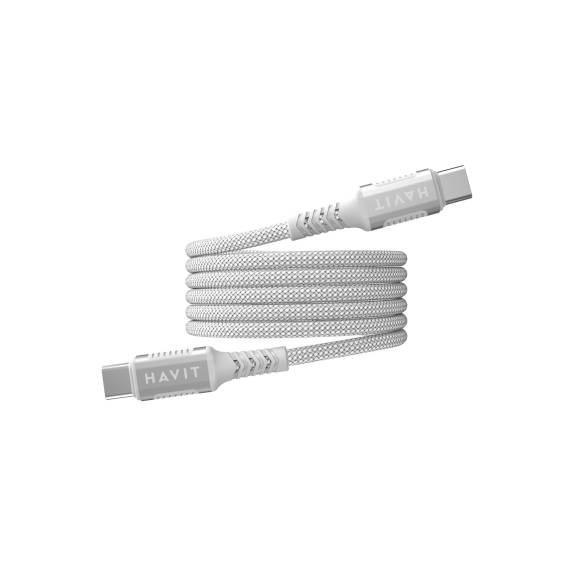 Obrázok pre Havit CB6297 - Magnetický kabel USB typ C na USB typ C, 1 m (bílý)