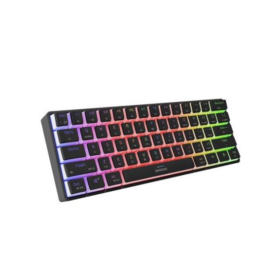 Obrázok pre GAMING KEYBOARD GENESIS THOR 660 G2 US BLACK WIRELESS RGB MECHANICAL GATERON RED