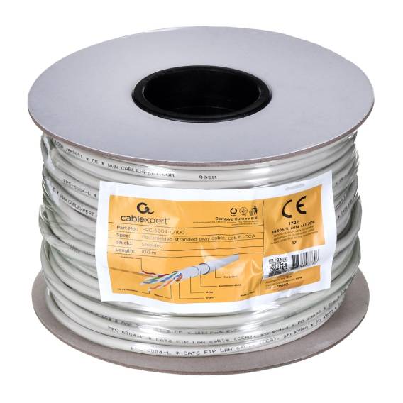 Obrázok pre Gembird CAT6 FTP 100m síťový kabel Šedá F/UTP (FTP)