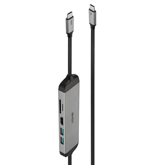 Obrázok pre Lindy 43326 dokovací stanice/replikátor portů Kabel USB 3.2 Gen 1 (3.1 Gen 1) Type-C Černá, Šedá