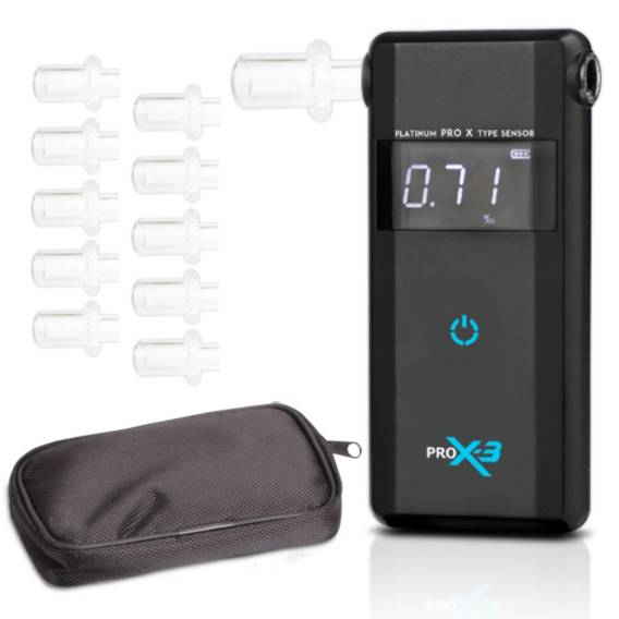 Obrázok pre AlcoFind PRO-X-3 breathalyzer + mouthpieces, 12mc calibration