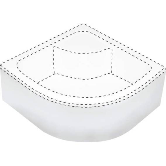 Obrázok pre Shower tray cover semicircular 80x80 cm