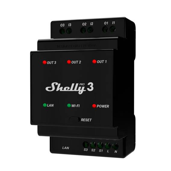 Obrázok pre Shelly Pro 3 napěťové relé Černá