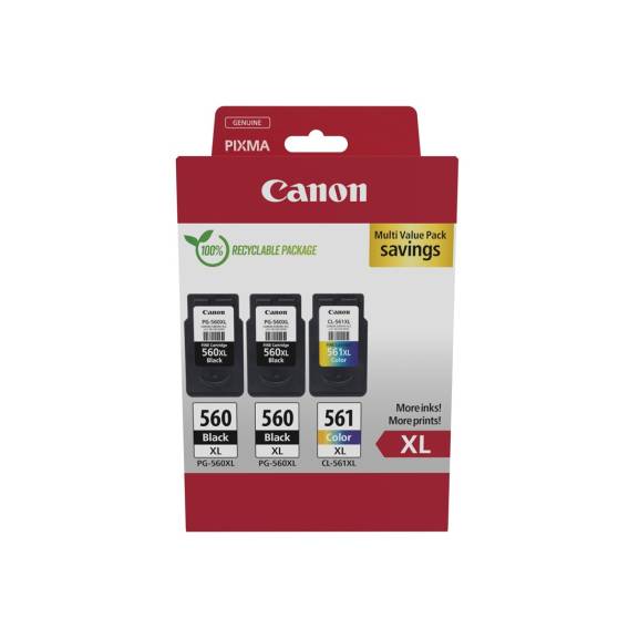 Obrázok pre Canon 3712C009 inkoustová náplň 3 kusů Originální Vysoká (XL) výtěžnost Černá, Azurová, Purpurová, Žlutá