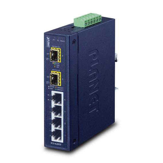 Obrázok pre PLANET IGS-620TF síťový přepínač Nespravované Gigabit Ethernet (10/100/1000) Modrá