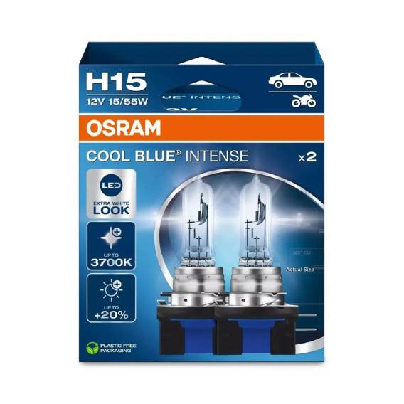 Obrázok pre Bulb (Set of 2) H15 12V 55/15W PGJ23T-1 Cool Blue Intense NextGen
