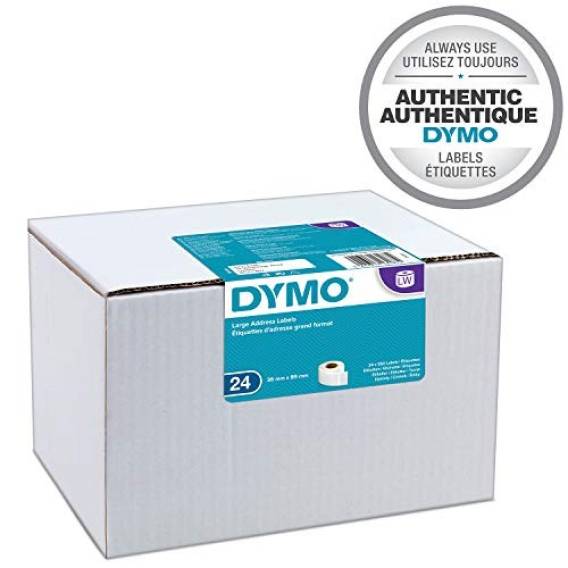 Obrázok pre DYMO LW promo balení - velké adresní štítky, bílý papír, 89x36mm / 24 rolí