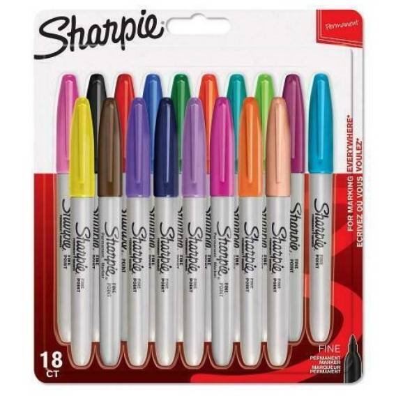 Obrázok pre Sharpie Fine zvýrazňovač 18 kusů Jemný hrot Vícebarevný