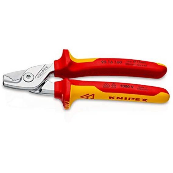 Obrázok pre Knipex 95 16 160 štípací kleště / krimpovací kleště na napájecí kabely Červená, Nerezová ocel, Žlutá Štípací kleště na napájecí kabely