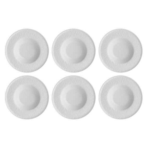 Obrázok pre Set of 6 Bosco soup plates - White, 23 cm