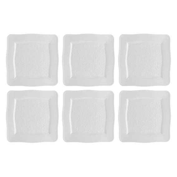 Obrázok pre Set of 6 Square Plates Florentina - White, 26.5 cm