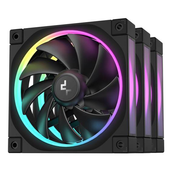 Obrázok pre DeepCool FL12-3 in 1 Počítačová skříň Ventilátor 12 cm Černá 3 kusů