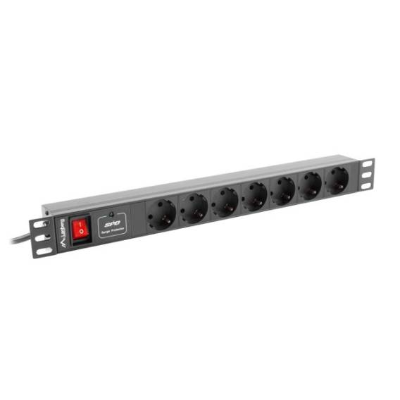 Obrázok pre LANBERG POWER STRIP RACK PDU (1U,10A,7X SHUKO,2M)