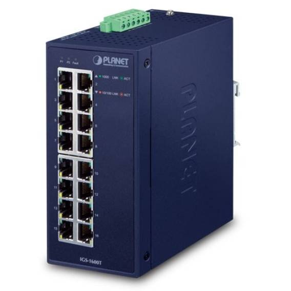 Obrázok pre PLANET IGS-1600T síťový přepínač Nespravované L2 Gigabit Ethernet (10/100/1000) Modrá