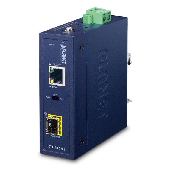 Obrázok pre PLANET IGT-815AT konvertor síťové kabeláže 1000 Mbit/s Vícevidové, Jednovidové Modrá