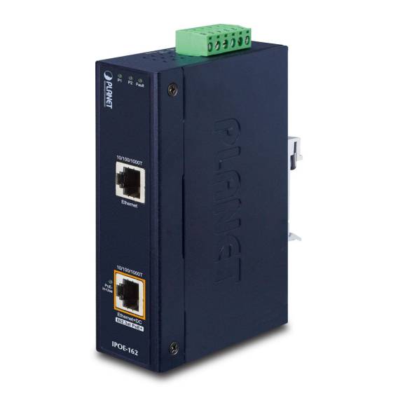 Obrázok pre PLANET IPOE-162 síťový přepínač Gigabit Ethernet (10/100/1000) Podpora napájení po Ethernetu (PoE) Černá