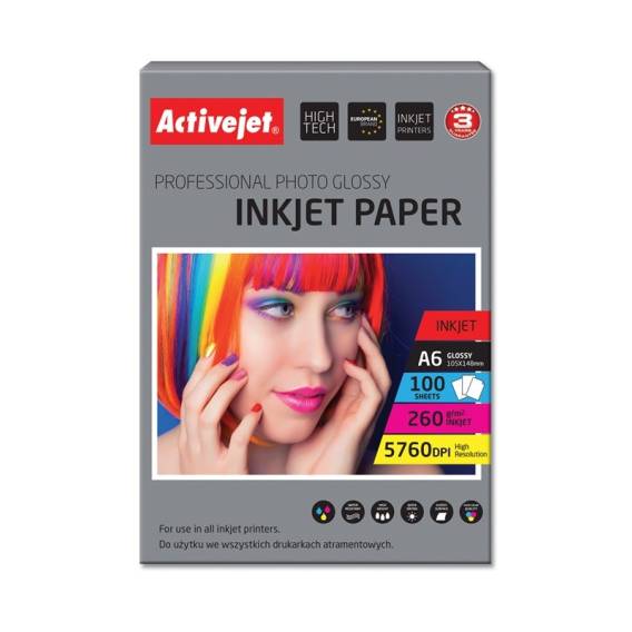 Obrázok pre Activejet Lesklý papír AP6-260GR100 (A6; 100 ks)