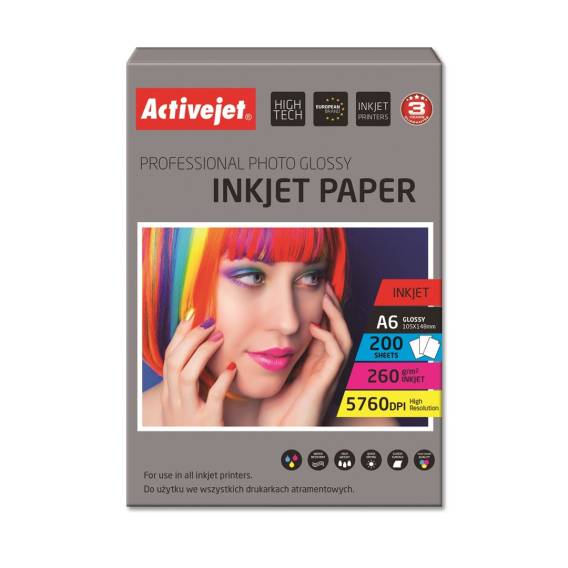 Obrázok pre Activejet Fotopapír AP6-260GR200 (A6; 200 kopií)