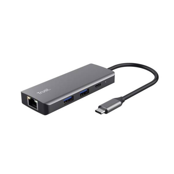Obrázok pre Trust Dalyx - 6-v-1 USB-C multiportový adaptér, 1000 Mbit/s (stříbrný)