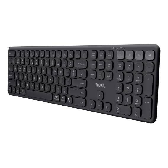 Obrázok pre Trust Vaiya US Black USB + RF Wireless + Bluetooth - klávesnice