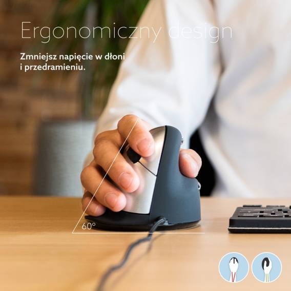 Obrázok pre R-Go Tools RGOHE myš Kancelář Pro praváky USB Typ-A Optický 2400 DPI