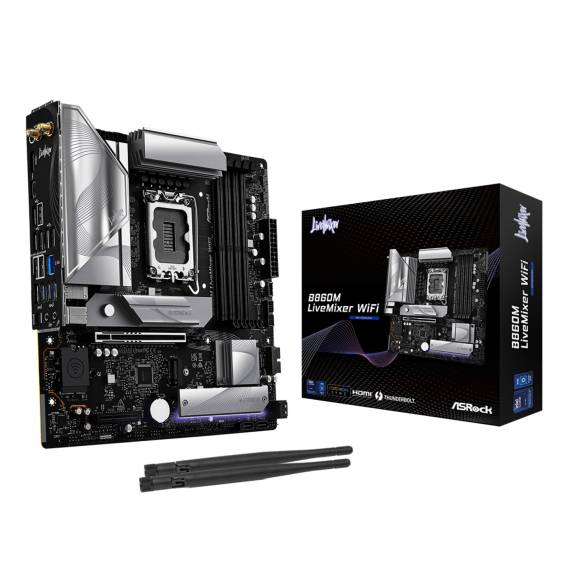 Obrázok pre Asrock B860M LiveMixer WiFi Intel B860 LGA 1851 (Socket V1) Micro ATX