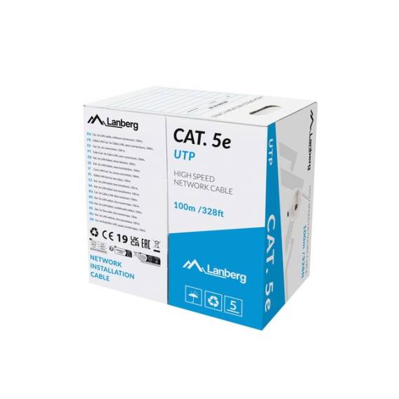 Obrázok pre Lanberg LCU5-11CU-0100-S síťový kabel Šedá 100 m Cat.5/Cat.5e U/UTP (UTP)
